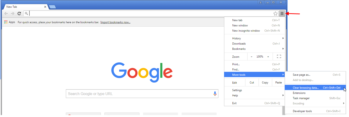 Chrome delete browser history