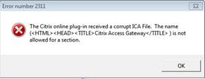 Citrix Error