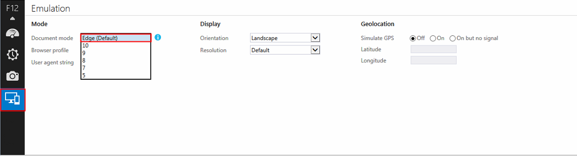 IE 11 Document Mode