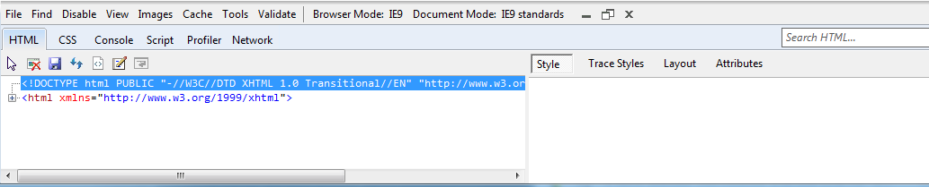 IE 9 Developer Tools