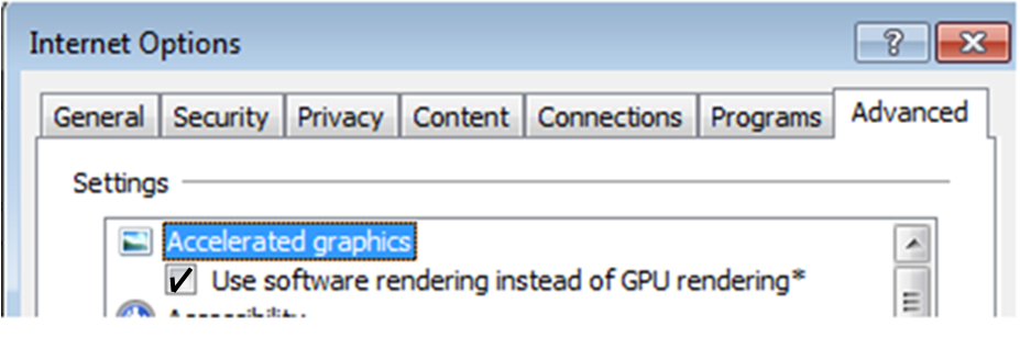 IE Advanced Settings