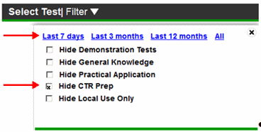 Test filter